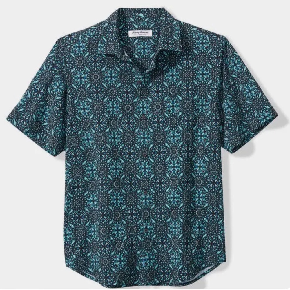 Tommy Bahama Coast Mosaic Geometric IslandZone Shirt, NWT